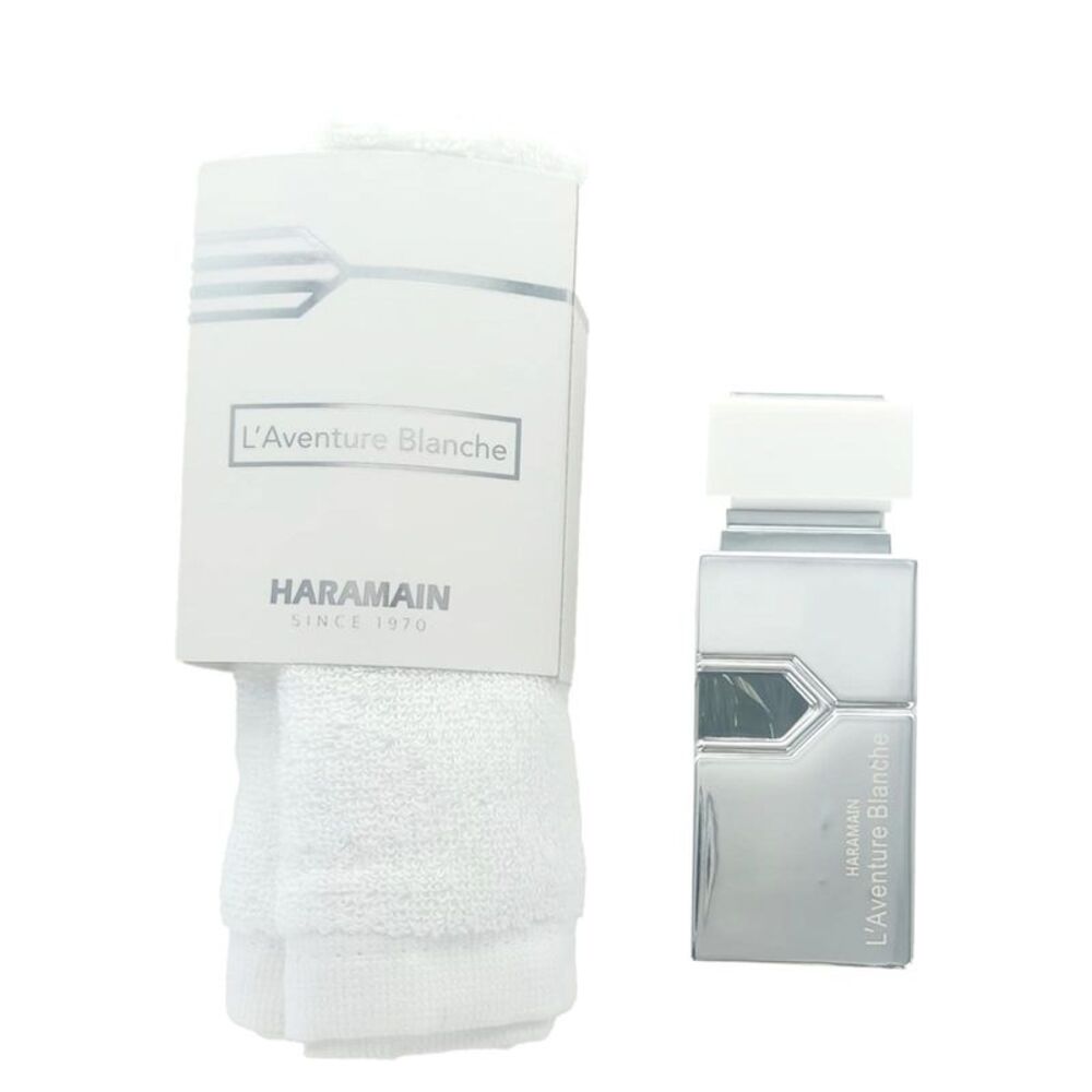 Al Haramain L'aventure Blanche Gift Set  for Men (1.0 EDP Spr + Towel)   - New